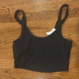 Aerie Black Crop Top with shelf bra